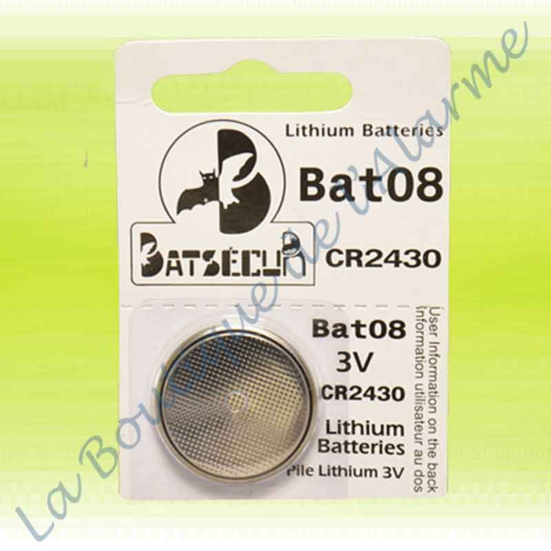 batli08 compatible CR2430 pour télécommande d'alarme Daitem Logisty Hager